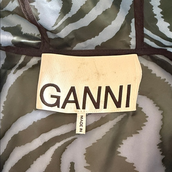 GANNI Tiger Print Water Repellent Biodegradable Raincoat EU36/US4 Oversized - Picture 8 of 10